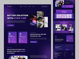 Purple website design with desktop and mobile layouts
